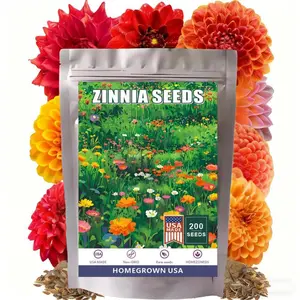 200 Mixed Color Zinnia Seeds for Planting - Heirloom Non-GMO Flower Seeds, Vibrant Flowers for Small Gardens & Balconies Open Pollinated