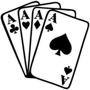 Playing Card Decal - Four Aces Design as Shown in the Image