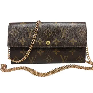 Pre-owned Louis Vuitton PVC Crossbody Bags Monogram Sarah Wallet with Chain