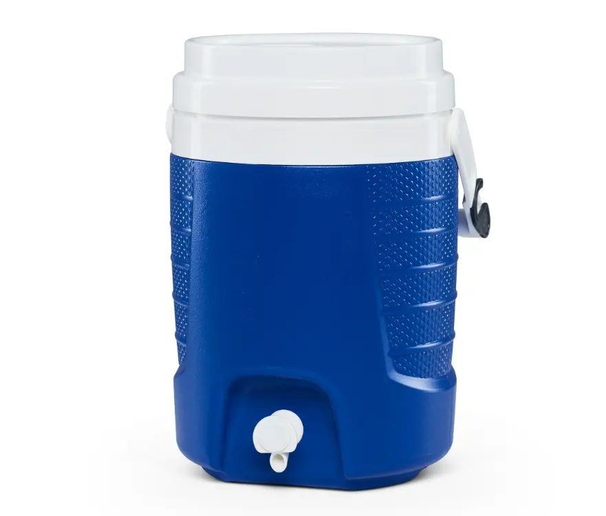 Blue 2-Gallon Sports Jug with Handle and Hooks Blue 2-Gallon Sports Jug with Handle and Hooks