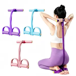 Portable Pedal Resistance Band Trainer, Multifunction 6-Tube Elastic Pull Rope for Home Workout, Stretching & Fitness yoga