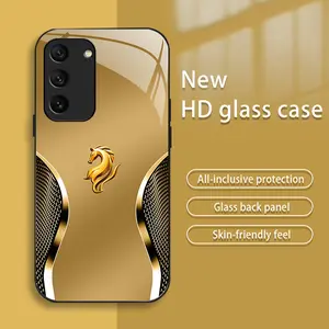 Suitable for [Galaxy S21 Fe 5g] New high-end creative auspicious gold zodiac animal mobile phone case New business simple tempered glass mobile phone case affordable anti-fall and anti-fingerprint-888