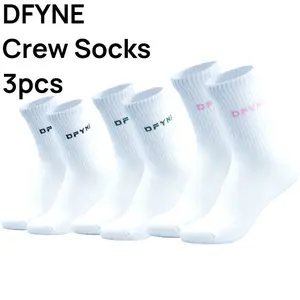 DFYNE Crew Socks 3Pairs grip socks  compressionsocks high socks for Women and Men Gym sports socks for women