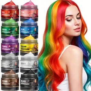 Temporary Hair Dye Wax Paste Cream, Gentle Washable Color Mud, Easy DIY Unique Style, Suitable for Men Women Halloween Party Cosplay Use, Hair Coloring, 120g Large Capacity
