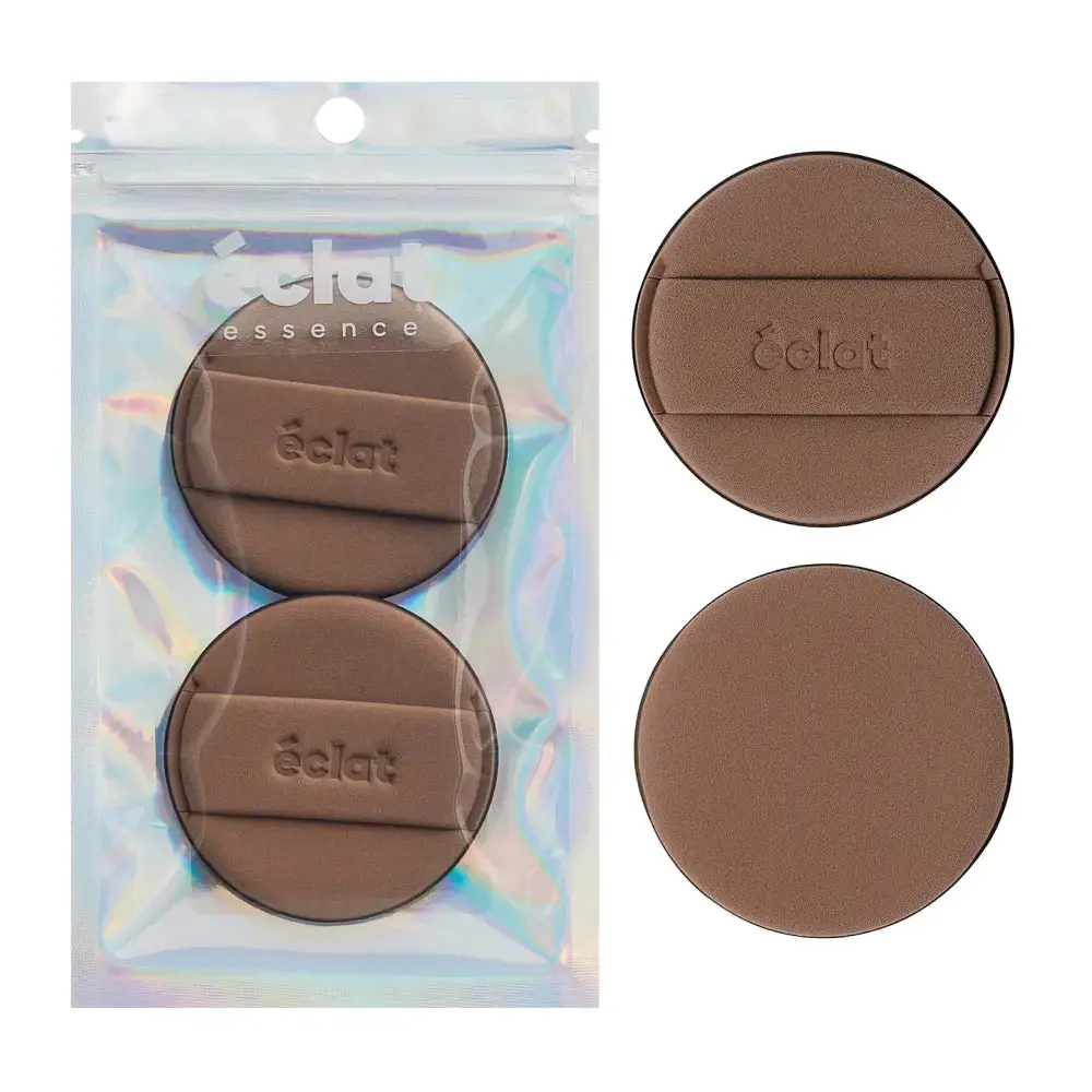 éclat Rubycell Round Cushion Puff Set 2pcs – Latex Free Foundation & Finger Puffs