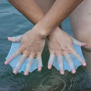 4-Pack Silicone Swimming Flippers - Mesh Finger Gloves - Hand Flippers and Paddleboards - Increase Swimming Speed and Strength - Ideal Training Equipment - Lightweight and Durable - Water Sports Equipment, Four-Pack