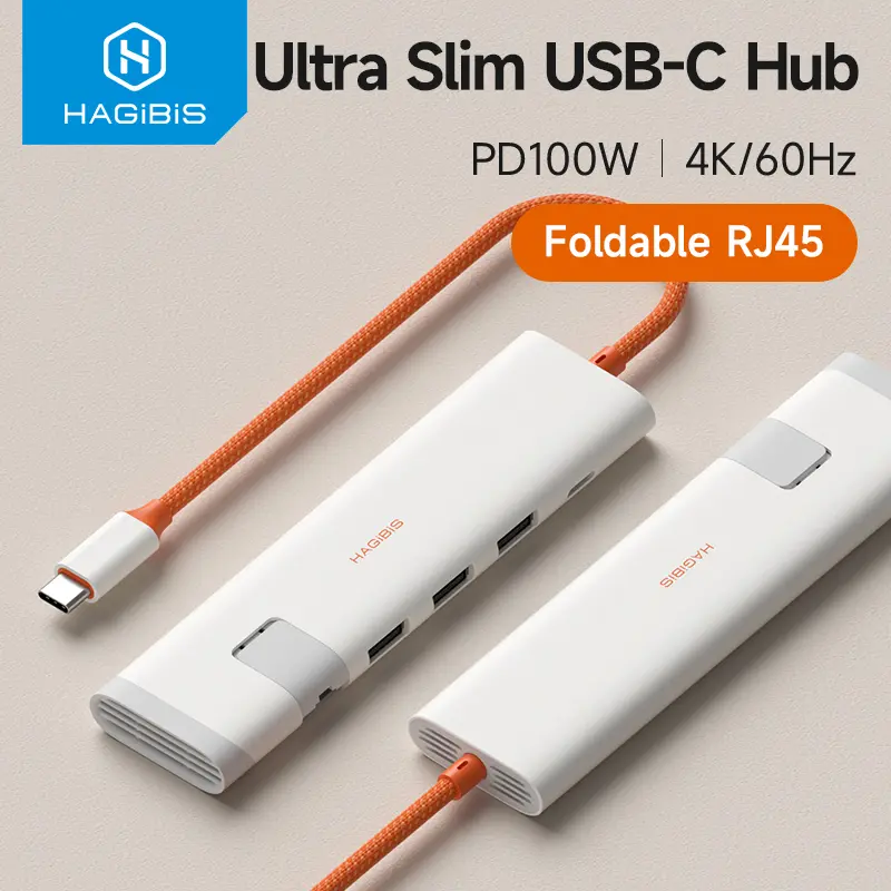 Hagibis USB C Hub Multiport USB C Splitter 4K HDMI RJ45 Heat Dissipation Docking Station for Macbook Laptops iPad External SSDs, Pc Accessories
