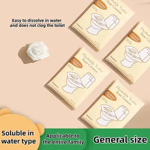 Disposable Toilet Seat Cover, Water Soluble Thick Wood Pulp Paper, Home, Bathroom and Travel Use, Public Restroom Hygiene, Toilet Seat Protector, Dirty Seat Protection