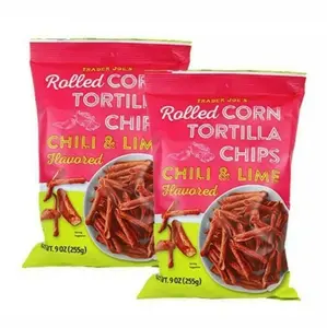 Trader Joe's Rolled Corn Tortilla Chips – 2 Pack, Chili & Lime Flavor, Crunchy Mexican-Style Snack for Parties & Movie Nights Crispy