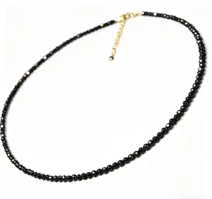 New Black Stone Ultra fine Shining Clavicle Chain Women's Fashion Necklace Drama Style Neck Chain