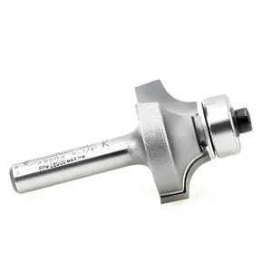 Amana Tool #49504 Corner Round-Over Router Bit 1/4” Radius with Lower Ball Bearing, 2 Flutes, 1 Inch Diameter, 1/2 Inch Cutting Height
