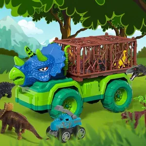 25 in 1 Tyrannosaurus Dinosaur Carrier Truck Toy for Kids Ages 3 to 7 Christmas and Birthday Gift with 18 Dinosaur Figures Play Mat and Dinosaur lover Eggs Perfect for Pretend Play