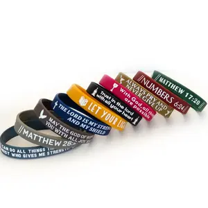 Christmas Jewelry Christian Bible Verses Silicone Wristbands - 10/20 Pcs for Men & Women - Popular Faith Rubber Bracelet - Religious Bangle