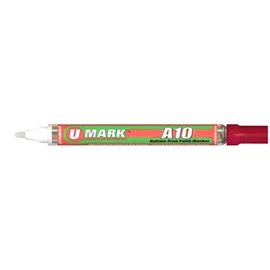 212 MAIN Heavy-Duty Industrial Press-Tip Paint Marker, U-Mark UMARK10104, 2 mm A10, Red, Smoothflow, 12-Count Box (for DIY, Scrapbooking & Stamping)