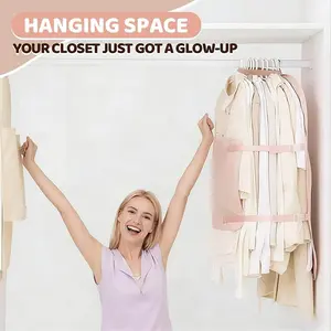 Hanging Closet Press Board Organizer, Fold Flat Clothes Storage Board, Dustproof & Wrinkle-Free Garment Organizer for Jackets, Shirts and Coats