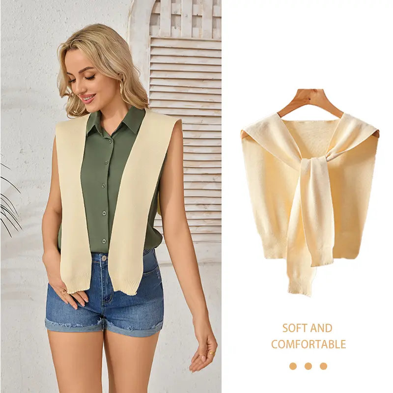 Over The Shoulder Sweater   Shawl Wraps Knit Shawl Sweater Scarf With Sleeves Sweater Wrap  For Women And Men  Decorative Clothing Fashion Beige Knitted Shawl