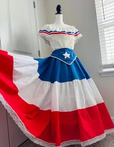 Traditional typical Dress from Puerto Rico dance dress Bomba & Plena for Girls & Ladies