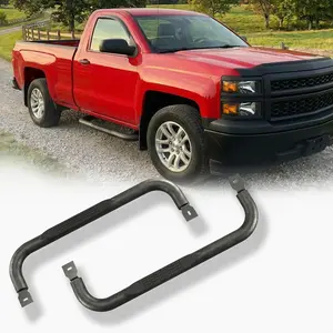 3" Running Boards Compatible with 1999-2018 Chevy Silverado / GMC Sierra 1500/2500HD/3500HD Regular Cab, Steel Nerf Bars, Black Powder coated Non-Slip Side Steps 2 doors