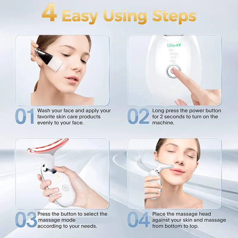 Neck Massager, Facial and Neck Massage Tool, Suitable for Facial, Neck, and Leg Massage, for Women and Men, Facial Beauty Instrument 5