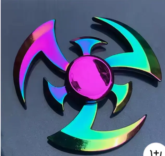 Rainbow Metal Fidget Spinner, Bright Color EDC Hand Spinning Sensory Toy for Anxiety Stress Relief, Portable Pocket Desktop Fidget Toy for Kids Adults, Calming Focus Aid for ADHD, Ideal Birthday Holiday Viral Gift