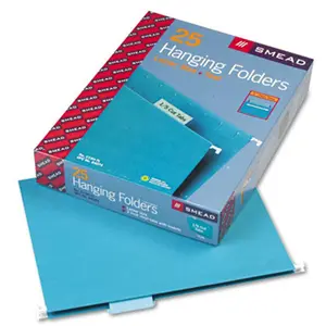 212 MAIN Hanging File Folders, Letter Size Office Filing Organizers with Adjustable 1/5 Vinyl Tabs & White Insert Labels, 11-Point Stock, Teal, 25 per Box, Office Stationery for Storage, Adjustable Tabs