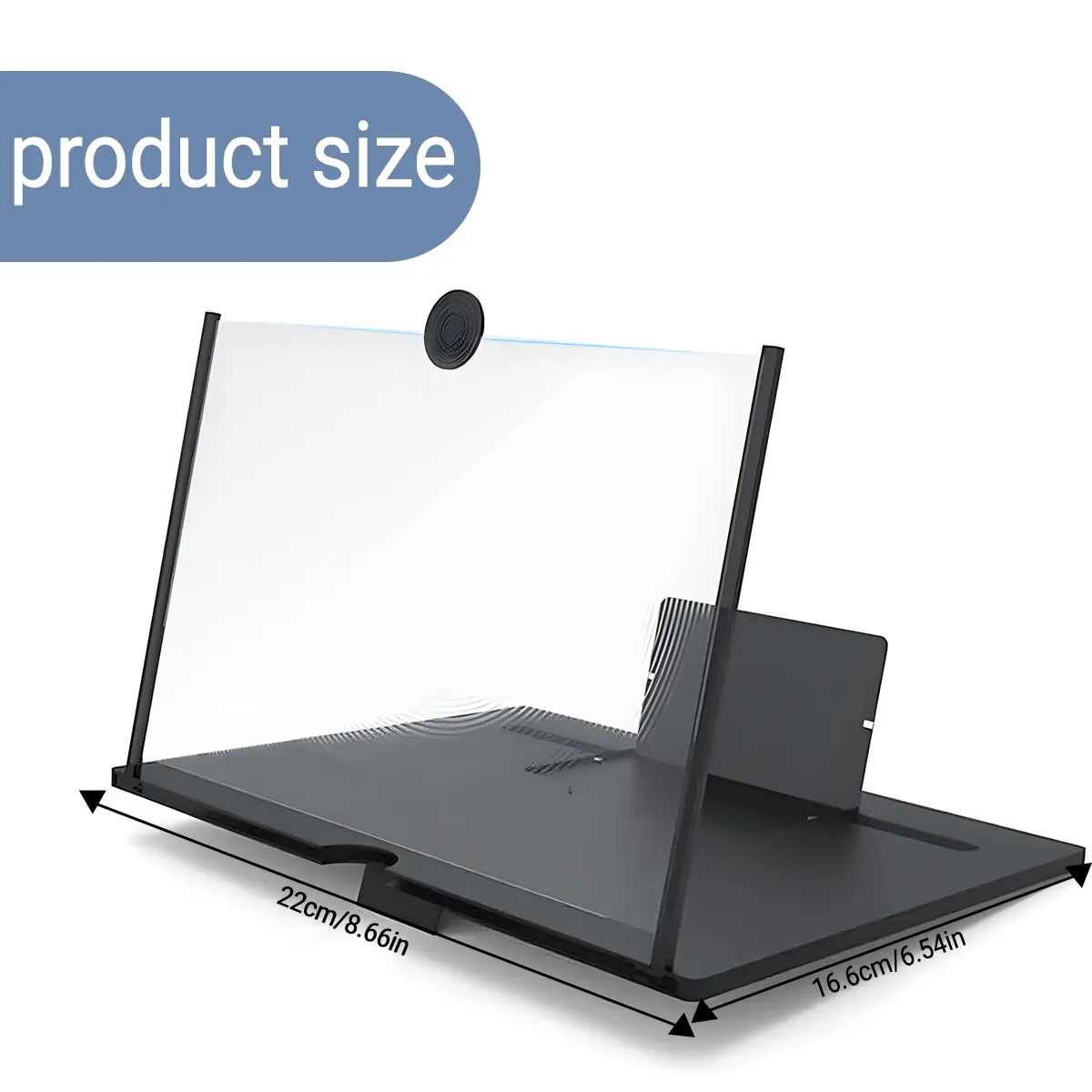 10" Phone Screen Magnifier – 3D HD Foldable Projector Screen for Movies & Gaming, Blue Light Blocking, No Power Needed, Compatible with All Smartphones