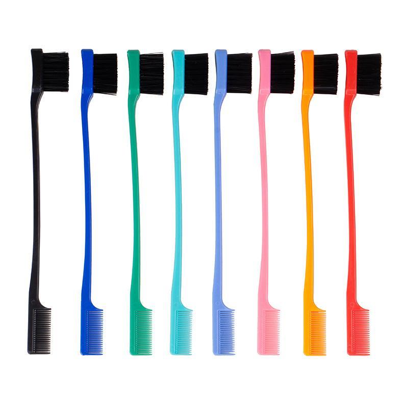 MYLOCKME Hair 1pcs Double head makeup comb Dye hair comb Eyebrow brush mascara brush Wax shredded hair modification bangs dye brush Random color