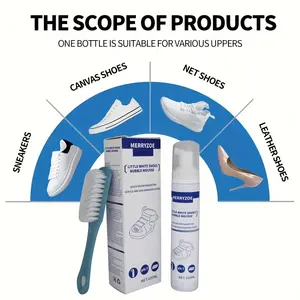 Shoe Cleaner,3.53fl.oz Sneaker Cleaner Foam for Removing Stains And Dirt, Shoe Cleaning Kit for White Shoes, Leather, Knit, Boots, Canvas, Fabric, Tennis