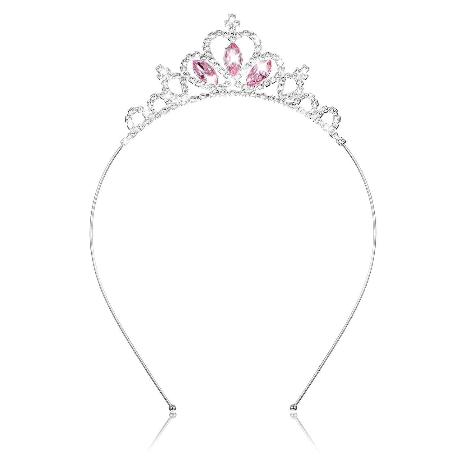 Princess Crown Tiara, Crystal Tiaras for Women Pageant Crown Rhinestone Headband Pink Crystal Tiara Hair Accessories for Women Birthday Wedding Halloween Party Christmas Gifts