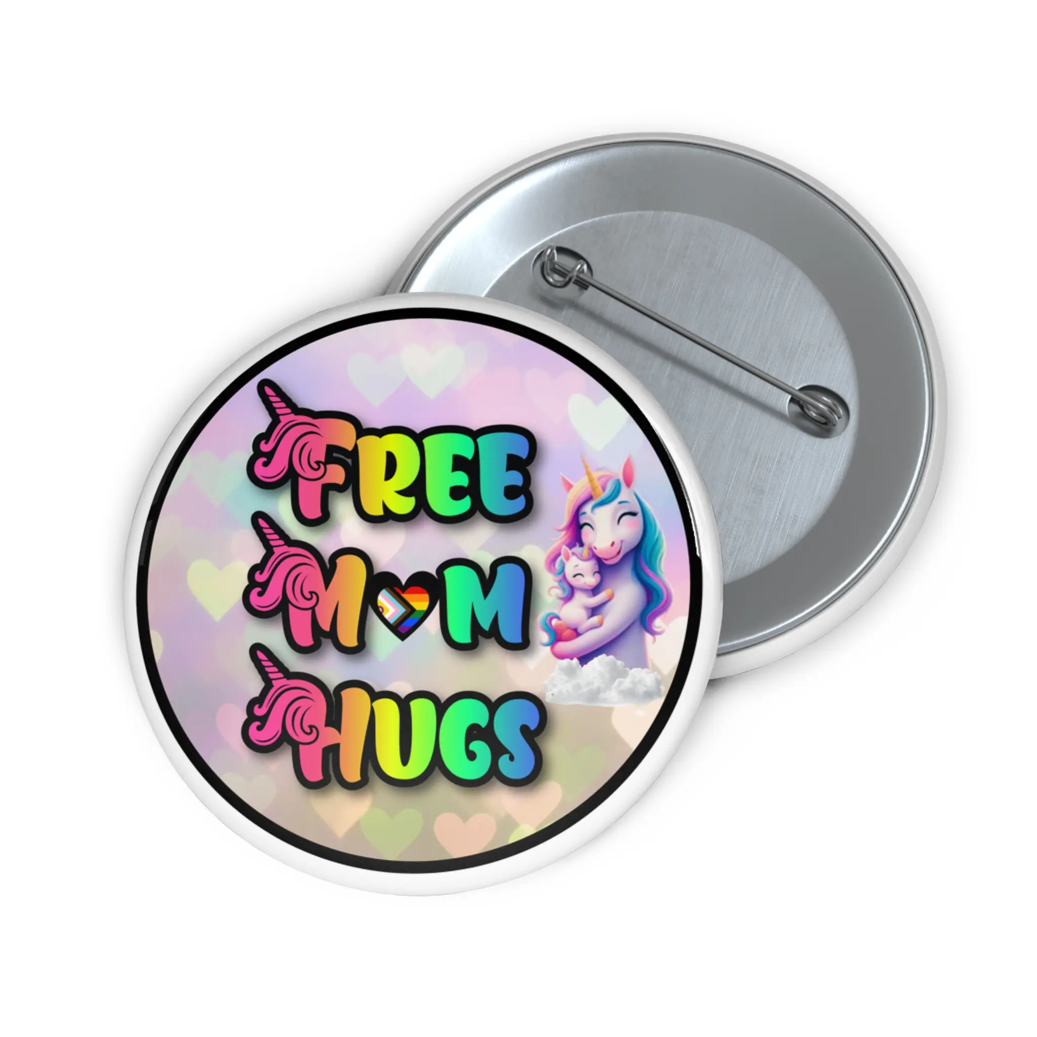 Free Mom Hugs pinback button