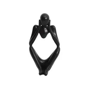 1pc Abstract Resin Thinker Statue, Abstract Figure Sculpture for Creative Desktop Decoration, Unique Home Office Art, Indoor Outdoor Bookshelf Decor, Decorative Sculptures