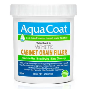 Aqua Coat White Cabinet Wood Grain Filler - Achieve a Glass Smooth Finish on Hard to Fill Wood