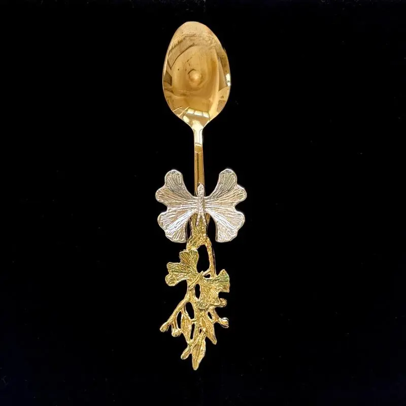 Gold Butterfly Large Serving Spoon