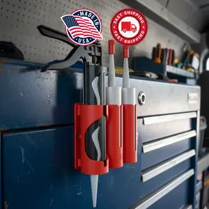 CaulkDock Magnetic Caulk Holder & CaulkGun Rack, Van Shelving Storage, Silicone Tube Organizer, Workshop Tool, Made in USA, 3D Printed