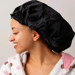 Double Satin-lined Extra Large Waterproof Adjustable Shower Cap