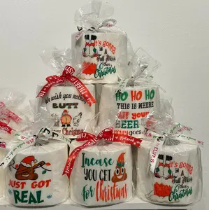 3-Pack Christmas Funny Toilet Tissue Rolls, White Elephant Toilet Paper Gift | Humor Funny | Gag Gift | Christmas | Holiday Present | Stocking Stuffer