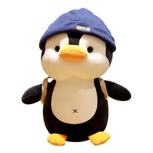 Cute Penguin Plush Toy – Soft Stuffed Animal with Backpack Fun Collectible Gift for Kids Teens