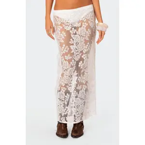 Edikted Women's Bess Sheer Lace Maxi Skirt - Multicolor