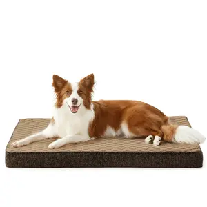 Orthopedic Dog Beds for Protection & Pressure Relief, Medium Crate Mat with Egg-Crate Foam, Waterproof & Secure Grip Bottom