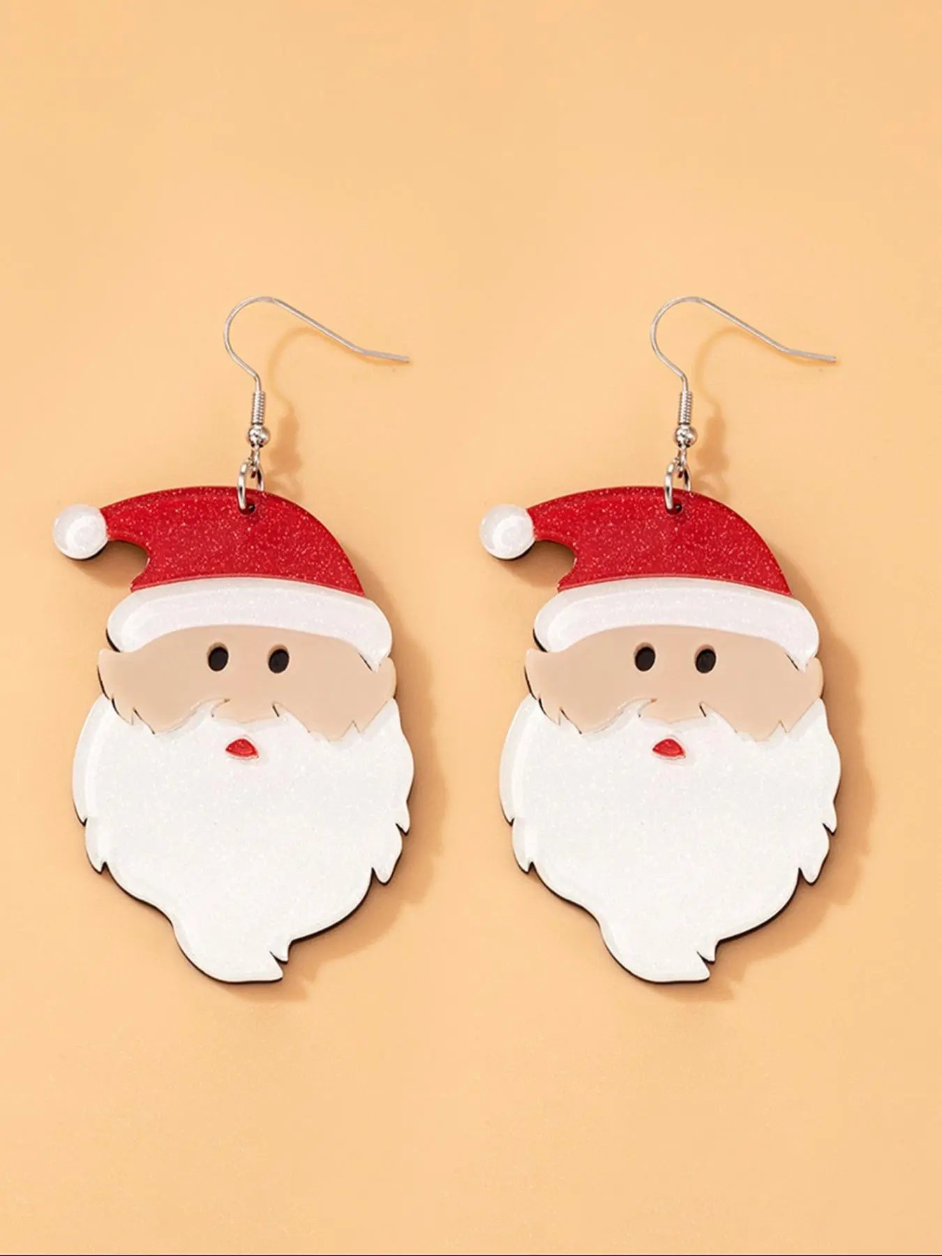Cute Cartoon Santa Claus Design Dangle Earrings, Fashionable Jewelry for Women, Trendy All-match & Exquisite Jewelry for Birthday Gift