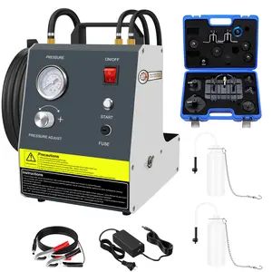 JIFETOR Brake Bleeder Machine Set, Electric Pulse Brake Fluid Bleeding Tool Kit with 12V DC and 100-240V AC Power Supplies, Master Cylinder Adatpers and Waste Oil Container