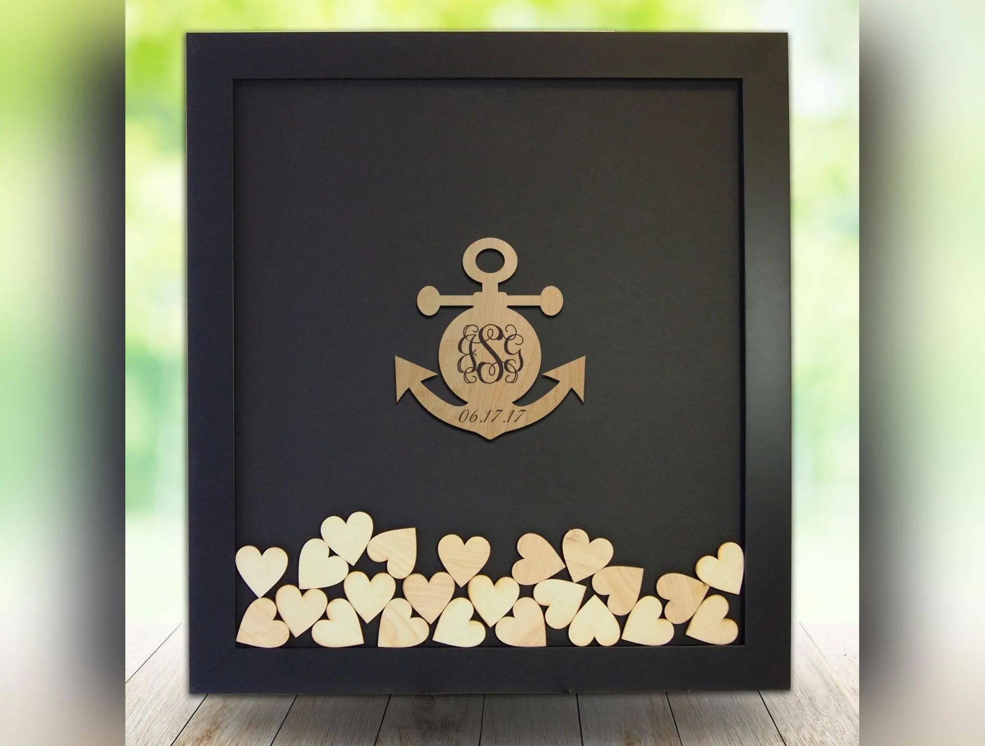 Drop Box Guest Book Frame with Anchor Wooden Insert