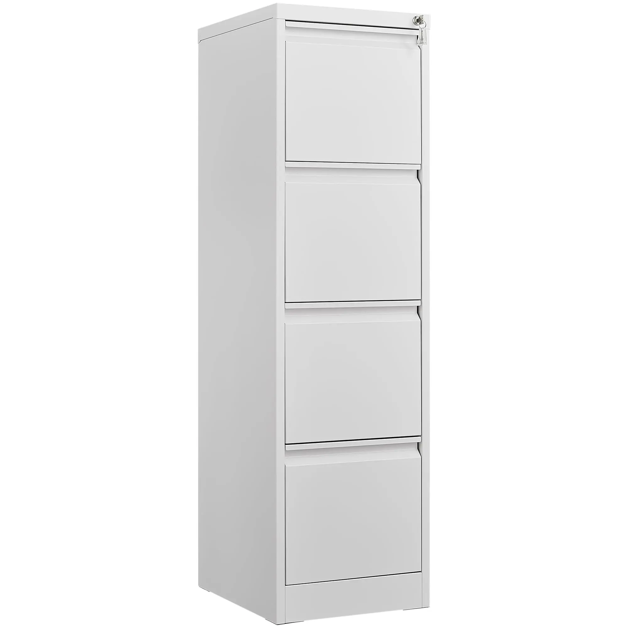 Garvee 4 Drawer File Cabinet with Lock, Vertical File Cabinets for Home Office, Heavy Duty Metal Lockable Filing Storage Cabinet for Letter/Legal/a4/f4 Size Files, Assembly Required, White