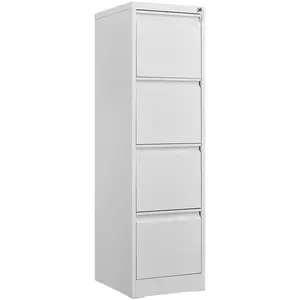 Garvee 4 Drawer File Cabinet with Lock, Vertical File Cabinets for Home Office, Heavy Duty Metal Lockable Filing Storage Cabinet for Letter/Legal/a4/f4 Size Files, Assembly Required, White
