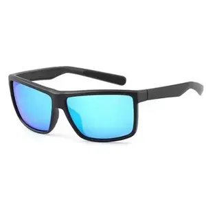 Polarized Sunglasses Rectangular Design for Men and Women Unisex Versatile Everyday Wear Blue Lenses casual fish sun glass