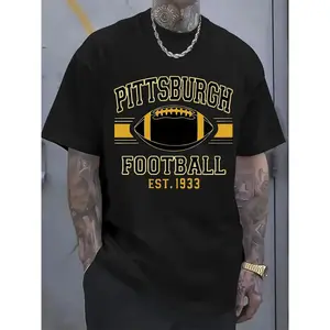 [PeakPro T-shirt]-Ridge Pulse Gear-Summer T-shirt, Pittsburgh Football and Rugby, Cotton, Pattern Printed T-shirt, Men'S Round Neck Short Sleeve Outdoor, T-shirt