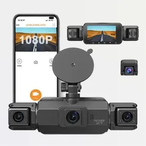 1080P Front & Rear Dash Cam for Cars with Wi-Fi & GPS (Includes Left/Right Cameras, 3.0” IPS Screen, Night Vision, and Parking Monitor)