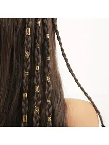 40 pieces European-style Stylish DIY wig dreadlock accessories, iron rings, hollow hair connecting rings
