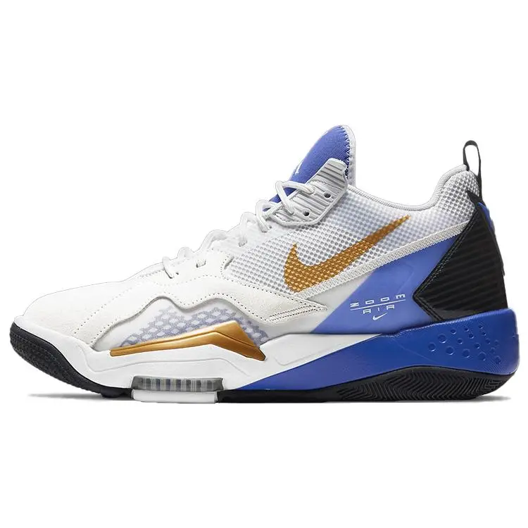 Jordan Zoom 92 Summit White Metallic Gold Cushioned Durable Mid Top Basketball Shoes Men's CK9183-175