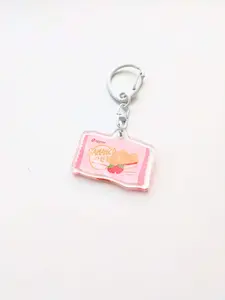 Strawberry Samanco Ice Cream Sandwich Keychain - Kawaii Double Sided Acrylic Keychain